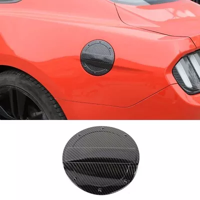 Fuel Tank Cap Gas Decoration Cover Trim For Ford Mustang 2015-2023 Carbon Fiber • $21.49