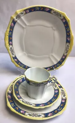 Vintage Collingwood China Set Cup And Saucer Trio And Plate Floral Bird Design • £32