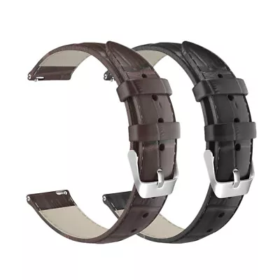 22mm 20mm Universal Crocodile Pattern Leather Watch Band Strap Replacement • $9.99