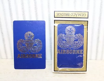 VTG Deck Gemaco® AIRBORNE™ Division Blue & Silver Plastic Coated Playing Cards • $5.74