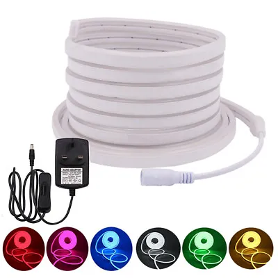 12V LED Strip Neon Flex Rope Light Waterproof Flexible Outdoor Lighting +UK Plug • £15.18