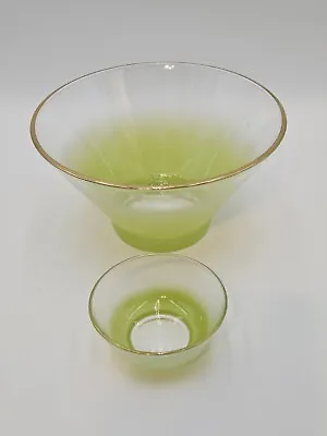Vintage Set Lime Green Blendo Chip And Dip Bowls Set No Metal Attachment  • $28