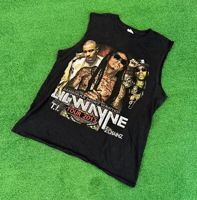 2013 Lil Wayne Weezy Amerikaz Most Wanted 2 Chainz TI Tip Rap Tee T-shirt Medium • $20