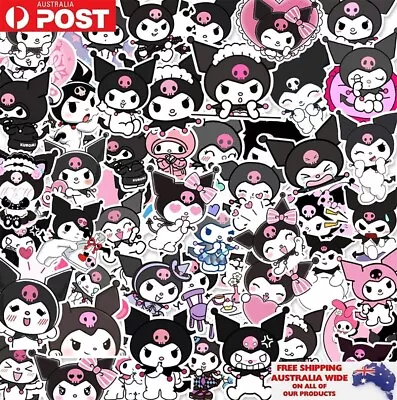 50pcs Evil Kuromi Hello Kitty Gothic Sticker Pack Waterproof Graffiti Decal Gift • $12.95