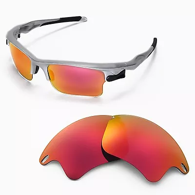 New Walleva Fire Red Replacement Lenses For Oakley Fast Jacket XL Sunglasses • $14.99