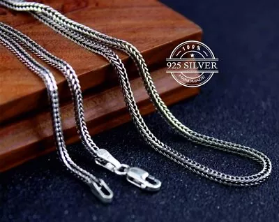 Men's Oxidized Franco Chain Necklace 2mm 925 Sterling Silver Lobster Bali Chain • $24.83