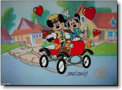 ✅ Mickey Minnie Hand Signed Walt Disney Sericel Cel FREE Background MARC DAVIS • $173.17