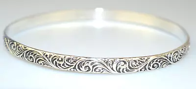 VINTAGE DANECRAFT STERLING SILVER 4.7 Mm BANGLE BRACELET FANCY SCROLL DESIGN • $65