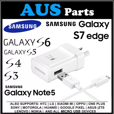 Genuine Samsung Galaxy AC Wall Charger Micro USB S5/S6/S7/Huawei/Oppo/Android/LG • $10.95