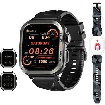 Military Smart Watch For Men(Answer/Make Calls) Rugged Tactical Fitness Tracker • $26.57