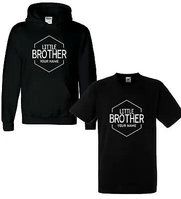 £6.99 • Buy Personalised Little Big Brother T-Shirt Kids Boys Hoodie Matching Top Sibling