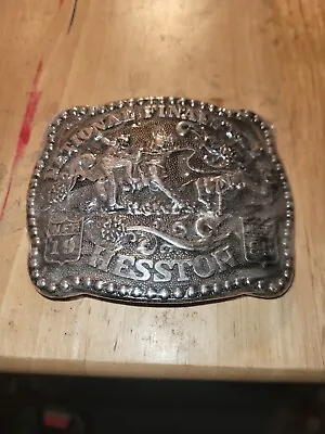 1985 Hesston NFR Belt Buckle NOS Rodeo Bronc Rider Cowboy Vintage National Final • $17.99