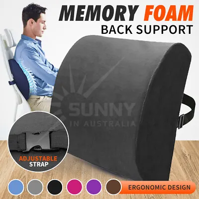 $19.99 • Buy Memory Foam Lumbar Back Pillow Support Back Cushion Home Office Car Seat Chair