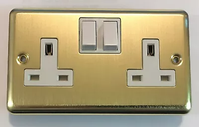 £5.99 • Buy  Black Gloss Nickel Or Brush Chrome Wall Plate Plug Socket & Switches Slim Flat