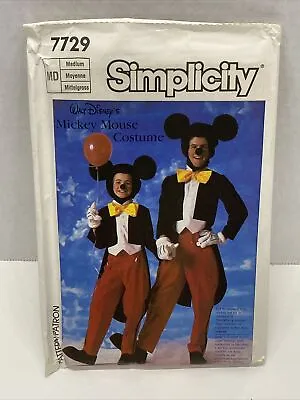 Simplicity 7729 Walt Disney Mickey Mouse Costume Pattern • $11.99