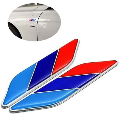$8.99 • Buy 2X Car Tri Color Fender Emblem Badge Decal Sticker For BMW X 3 4 5 6 7 Series