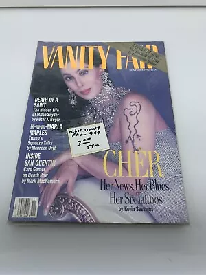 VANITY FAIR-NOVEMBER 1990 - CHERNews Blues6 Tattoos-MARLA MAPLES-JEREMY IRONS • $20.74