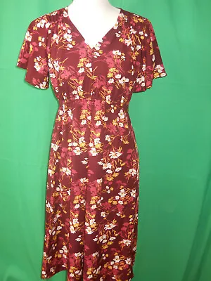 Floral Print Short Sleeve Maternity Dress - Isabel Maternity Size S (B191) • $10.79