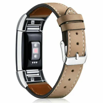 $11.31 • Buy 2Band Strap Classic Wristband New Genuine For Leather Replacement Fitbit Charge