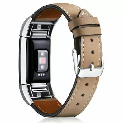 $10.91 • Buy 2Band Strap Classic Wristband New Genuine For Leather Replacement Fitbit Charge