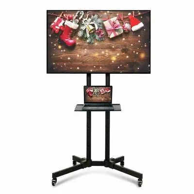Mobile TV Cart Floor Stand Mount Home Exhibition Trolley For 32 - 65 Flat Screen • £44.99