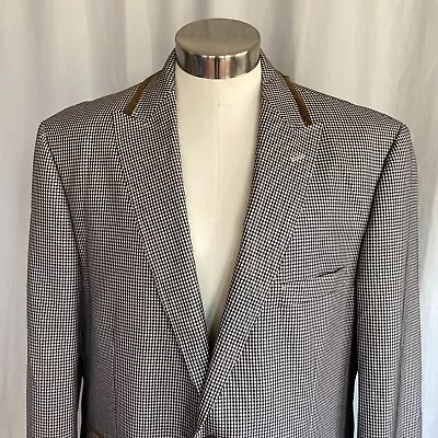 Brown Thread & Stitch Houndstooth Sport Coat Jacket XL Dual Vent Mens 46L • $30