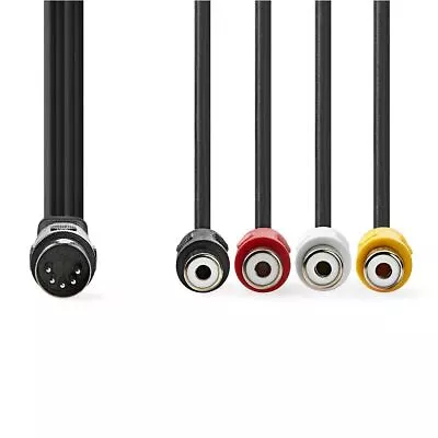 5 Pin Male DIN To 4x Female RCA Cinch RCA - Stereo Audio Cable Adapter - 0.20m • $7.48