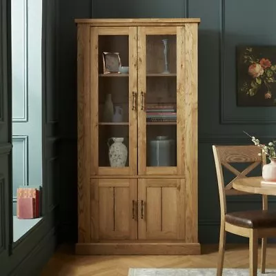 Bentley Designs Westbury Rustic Oak Display Cabinet • £549