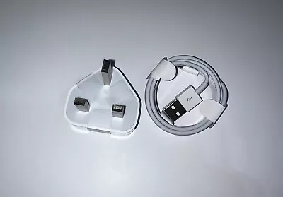 Genuine USB 5W Charger Wall Plug/ Date Cable For Iphone Ipad UK SELLER • £9.99