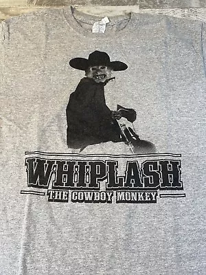 Whiplash The Cowboy Monkey Mens Medium Gray Tee Shirt Short Sleeve Rodeo Funny • $14.99