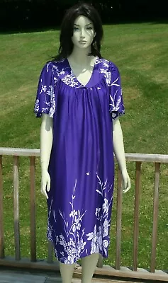 Women's Plus Size MuMu Lingerie Short Nightgown House 1X 2X 3X  Purple • $16.98