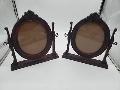 2 Vintage Victorian Ornate Oval Swivel Tilt Picture Frame British Register  • $40