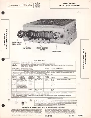 Ford- Model M-1A-1 - Radio - Original Service Manual - 1950 • $4.99