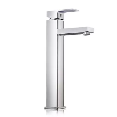 WELS Basin Mixer Tap Bathroom Counter Faucet Square Tall Vanity Brass Silver AU • $70