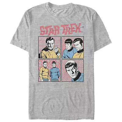 Men's Star Trek Retro Cartoon Kirk & Spock Comic Frames T-Shirt • $13.99