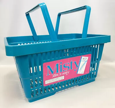 Vintage 90s Misty Cigarettes Slim N’ Sassy Turquoise Pink Shopping Basket 1995 • $59.99