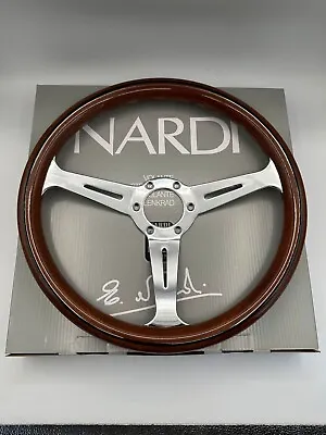 NARDI Classic 360mm Steering Wheel Mahogany Wood With Chrome Finish • $113.24