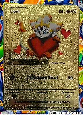 Lioni I Choose You! Gold Metal Pokémon Card Collectible Gift • $10.99