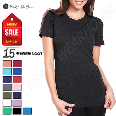 Next Level Women's Short Sleeve Triblend Crew Neck S-2XL T-Shirt M-6710 • $6.72