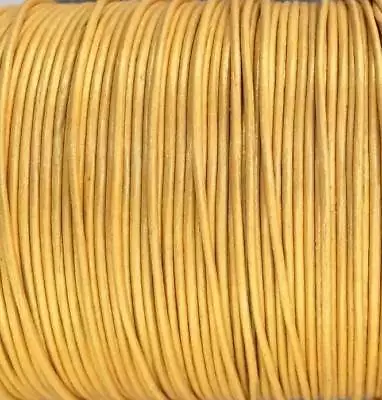 1mm 1.5mm 2mm Metallic Gold Round Leather Cord Premium Round Cord Yellow Cord • $1.08