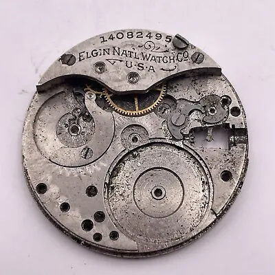 Vintage Elgin National Watch Co. Pocket Watch Movement - For Parts Or Repair • $5