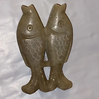 Shanghai Jade 2 Fish Pendant Vintage Unused 1 7/8” Unused Pisces Whistle? • $19
