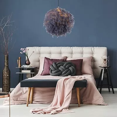 Gigi Fluffy Feather Light/Lamp Shades For Pendant Ceiling LightTable/Floor Lamp • £23.97