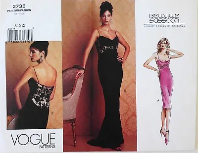 Vogue 2735 Bellville Sassoon Misses Dresses Sewing Pattern Sz 8-10-12 • $15.99