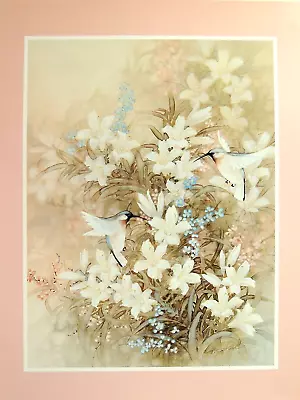 Hummingbird Picture Flowers Still Life Floral Tc Chiu Two Prints  16x20 • $21