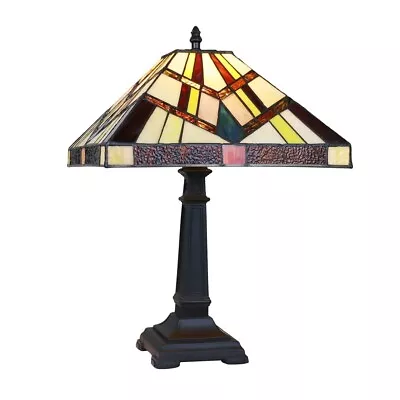 $165 • Buy Tiffany Style Stained Glass Table Lamp Mission Design With 12  Wide Shade