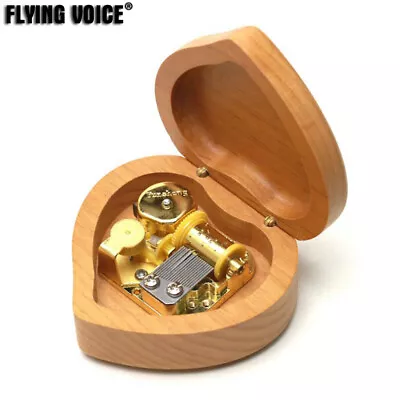 Vintage Wood Heart Shape Music Box Birthday Xmas Gifts Kids Toys Home Decor • $21.99