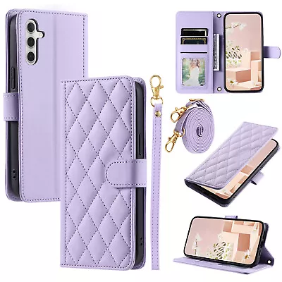 For Various Phone Crossbody Leather Flip Wallet Case Holder +Strap Cover Women • $10.52