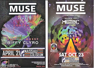 MUSE Metric Biffy Clyro NY  Concert Handbill Set  Mini Posters 2010/2013 • $24.99