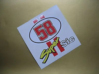 MARCO SIMONCELLI 58 SUPER SIC Sticker/decal X2 • $4.10